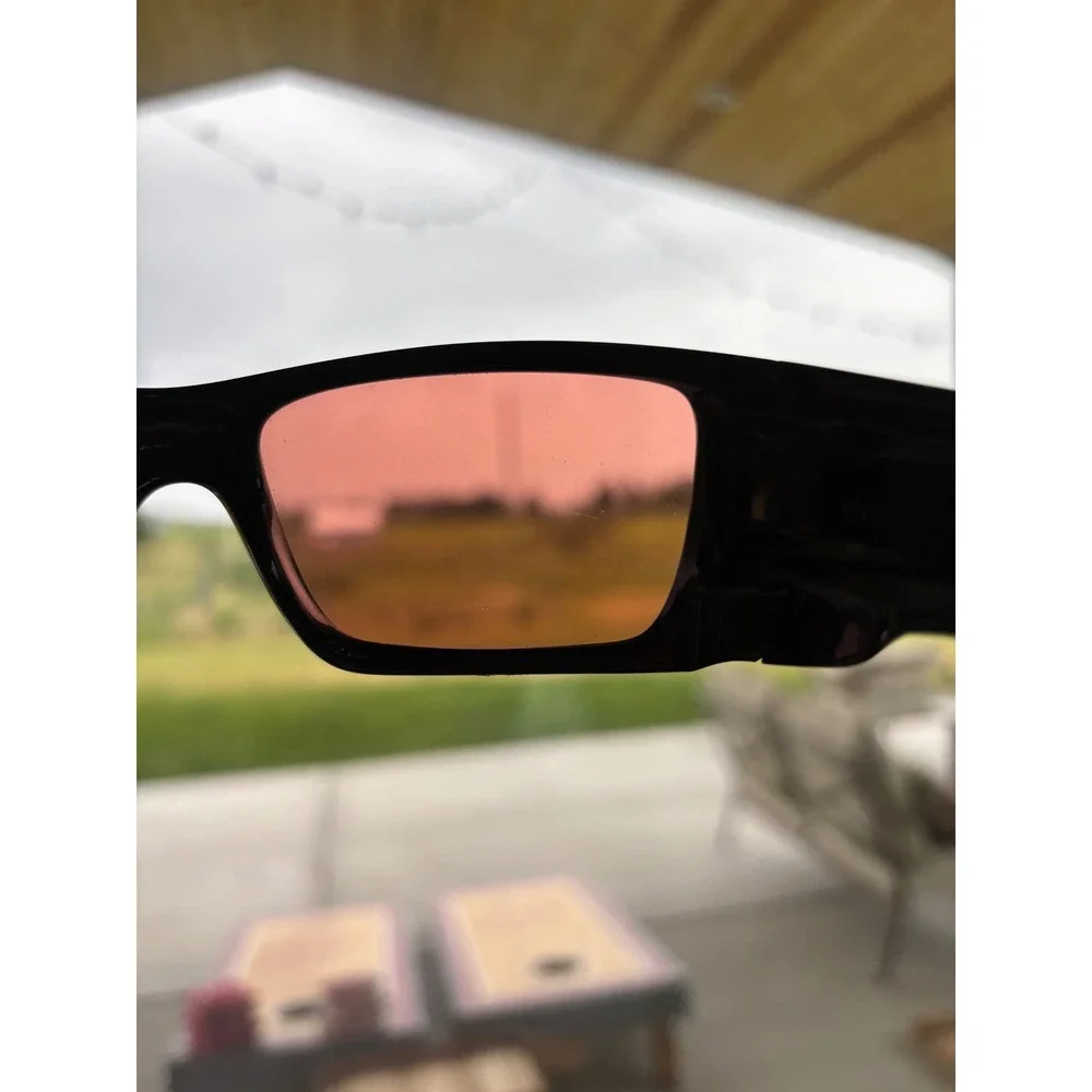Oakley Sunglasses Polished Black Frame Rose Lens Wrap‎ Sport Mens